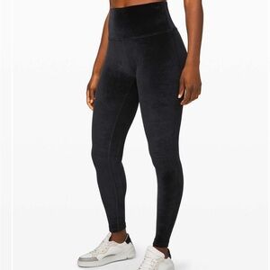 lululemon athletica Wunder lounge high rise black velvet tight Leggings 28”